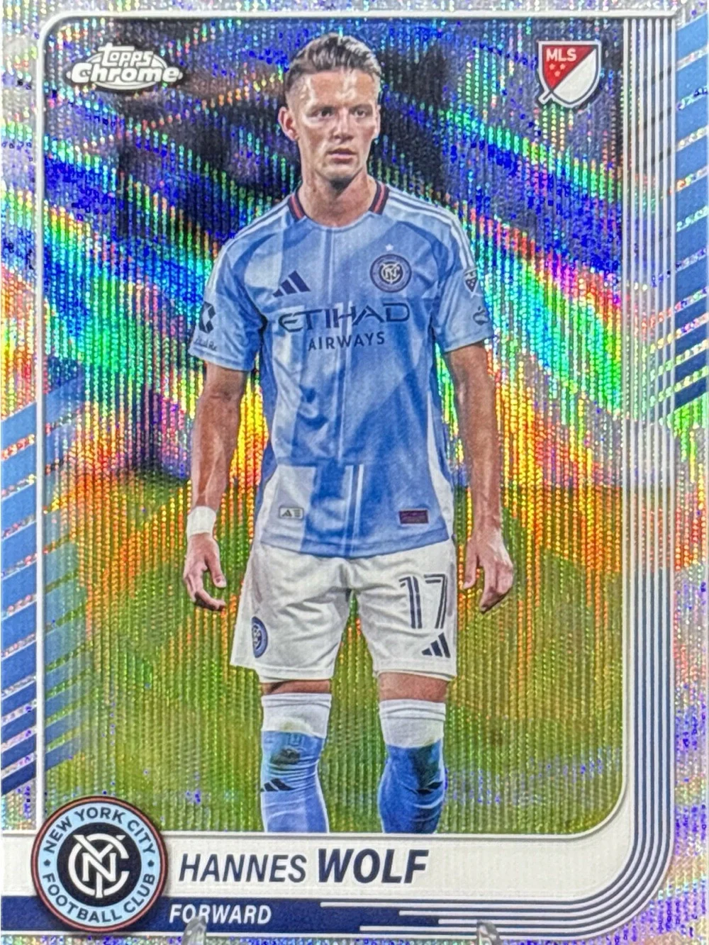 Topps Chrome Hannes Wolf New York City FC Soccer Card - Refractor
